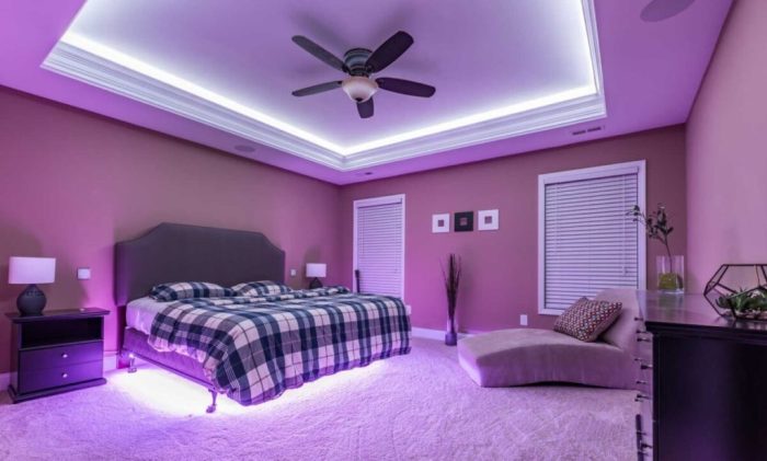 How to decorate a bedroom with led lights