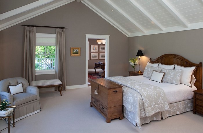 How to decorate a slanted ceiling bedroom