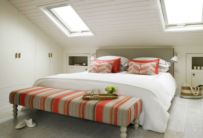 How to decorate a slanted ceiling bedroom