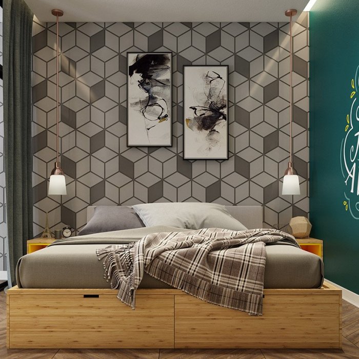 How to decorate a bedroom wall with posters