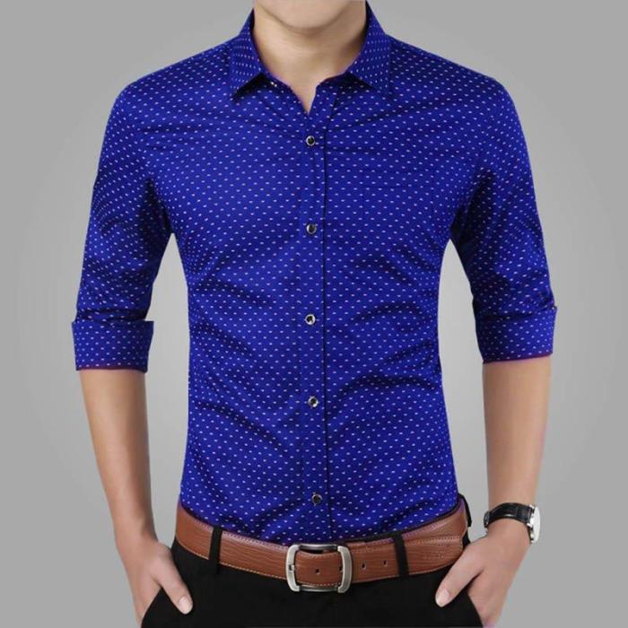 Blue men's dress shirt