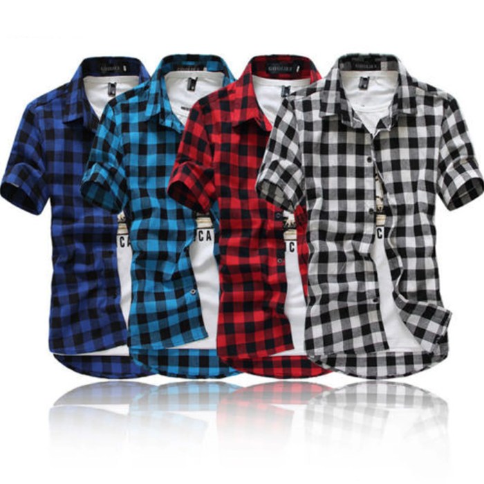 Short sleeve mens casual dress shirts