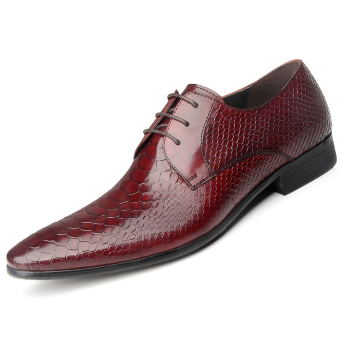 Wine red dress shoes men