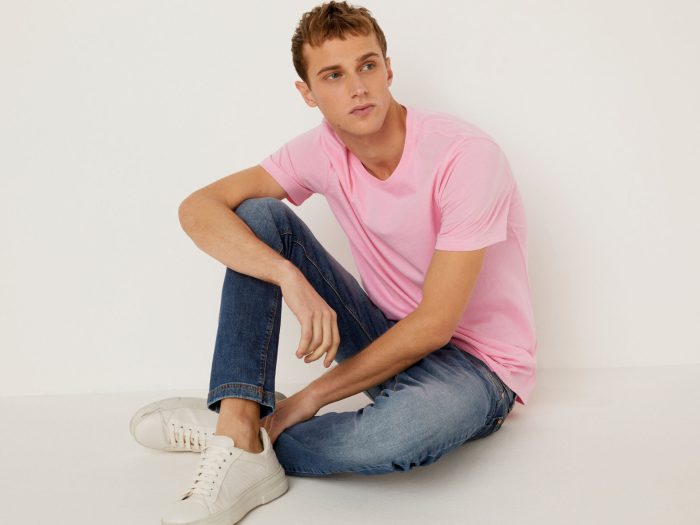 Pastel pink mens dress shirt