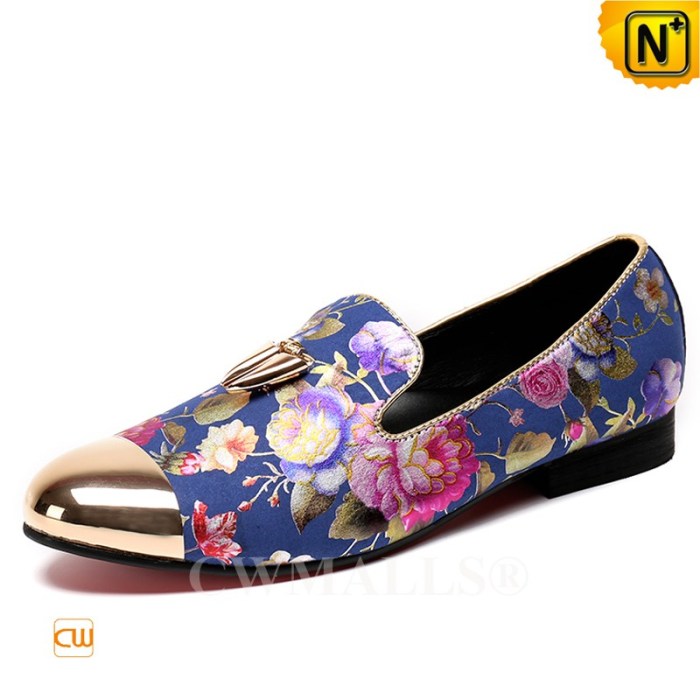 Mens floral print dress shoes